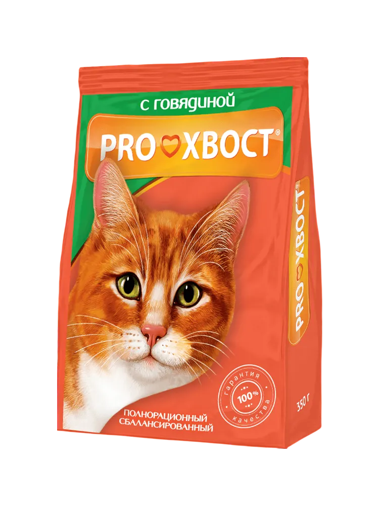 КОРМ Д/КОШЕК PROХВОСТ С ГОВЯДИНОЙ 350Г