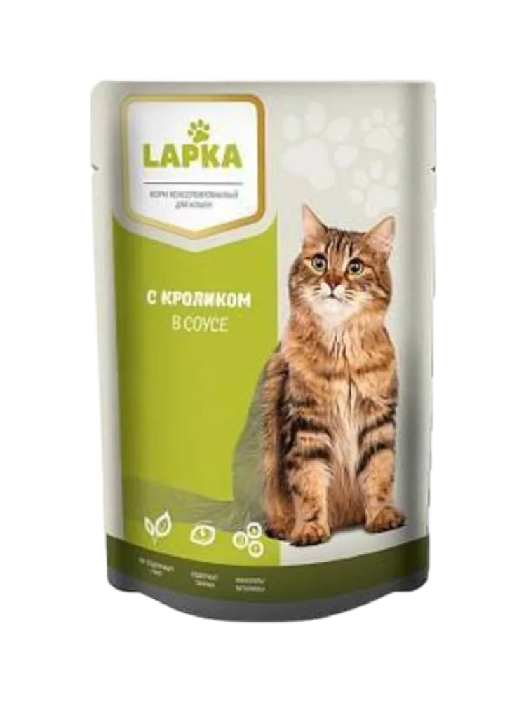 КОРМ Д/КОШЕК LAPKA 85Г С КРОЛИКОМ В СОУСЕ