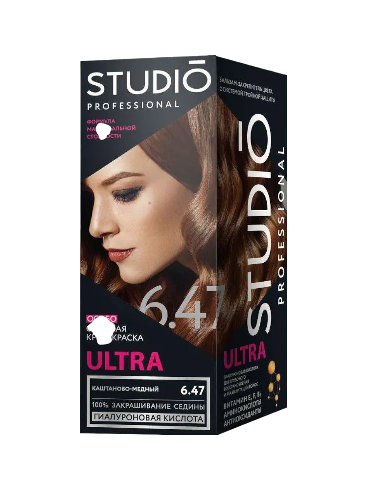 КРАСКА Д/ВОЛОС STUDIO 6.47 КАШТАНОВО-МЕДНЫЙ - фото 1