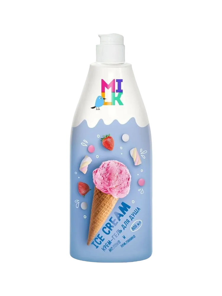 КРЕМ-ГЕЛЬ Д/ДУША MILK МОЛОКО И ЗЕМЛЯНИКА 800МЛ