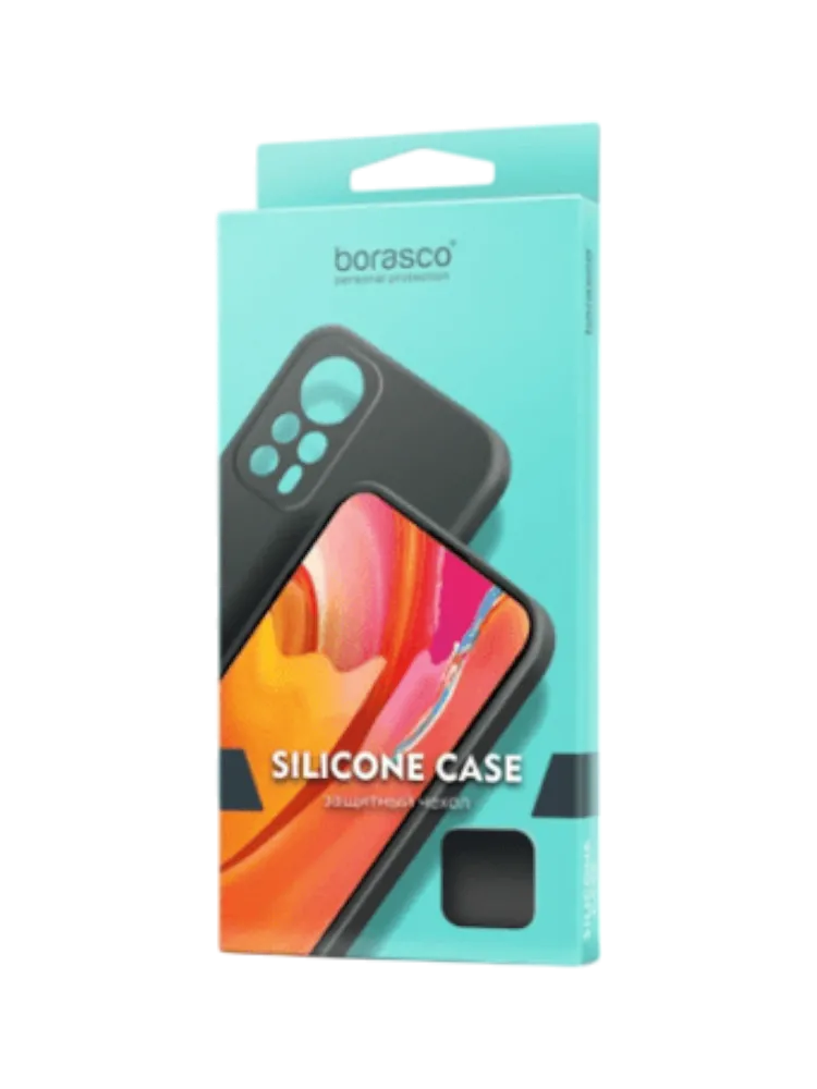 Чехол накладка Borasco Silicone Case матовый для Xiaomi POCO X6 Pro 5G черный