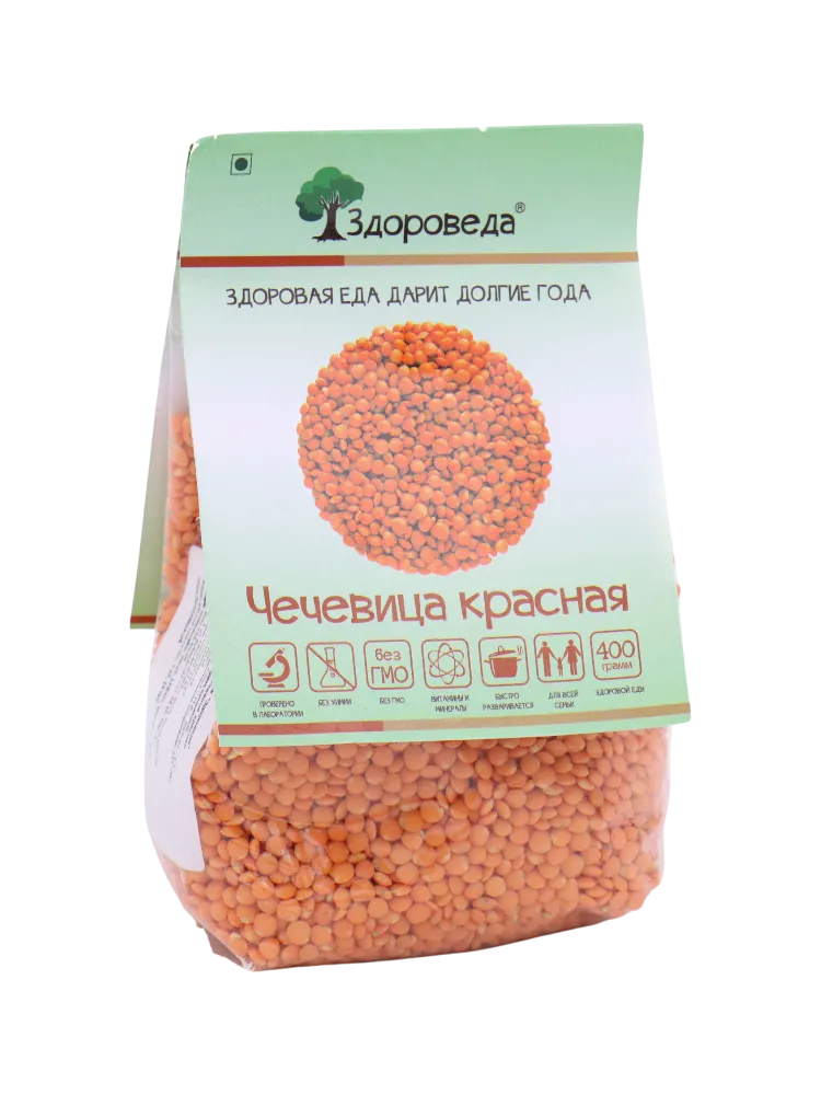 КРУПА ЗДОРОВЕДА 400Г ЧЕЧЕВИЦА КРАСНАЯ