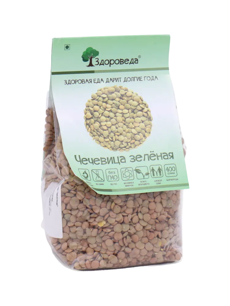 КРУПА ЗДОРОВЕДА 400Г ЧЕЧЕВИЦА ЗЕЛЕНАЯ
