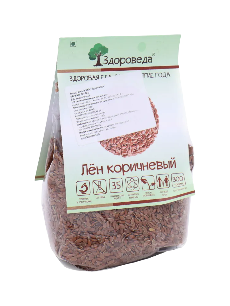 КРУПА ЗДОРОВЕДА 300Г ЛЕН КОРИЧНЕВЫЙ