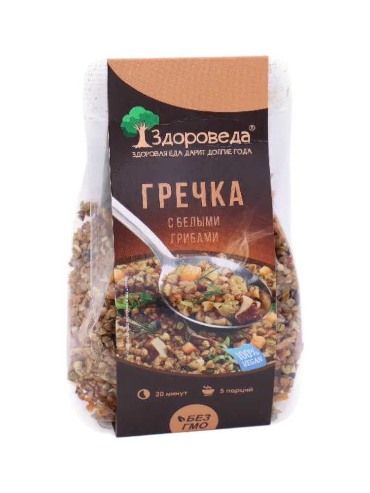 КРУПА ЗДОРОВЕДА 250Г ГРЕЧКА С БЕЛЫМИ ГРИБАМИ