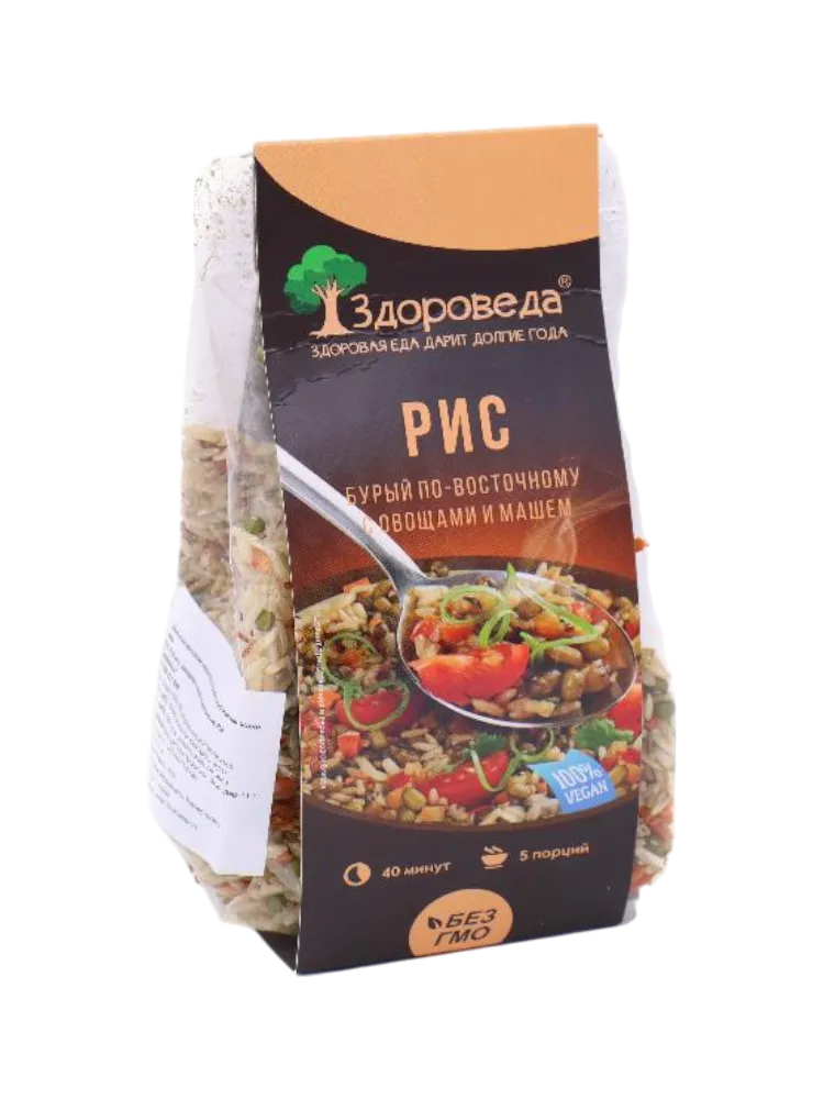 КРУПА ЗДОРОВЕДА 250Г РИС БУРЫЙ ОВОЩИ/МАШ ПО-ВОСТОЧНОМУ