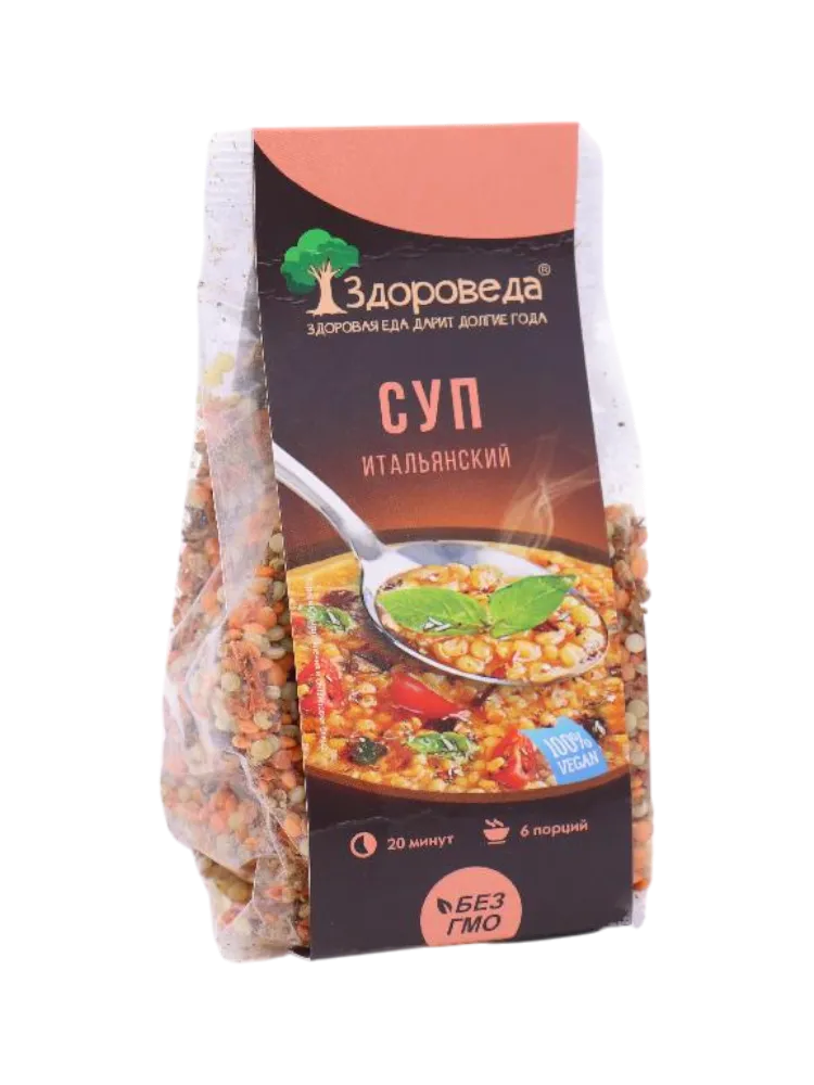 КРУПА ЗДОРОВЕДА 250Г СУП ИТАЛЬЯНСКИЙ КР ЧЕЧЕВИЦА/МАКАРОНЫ