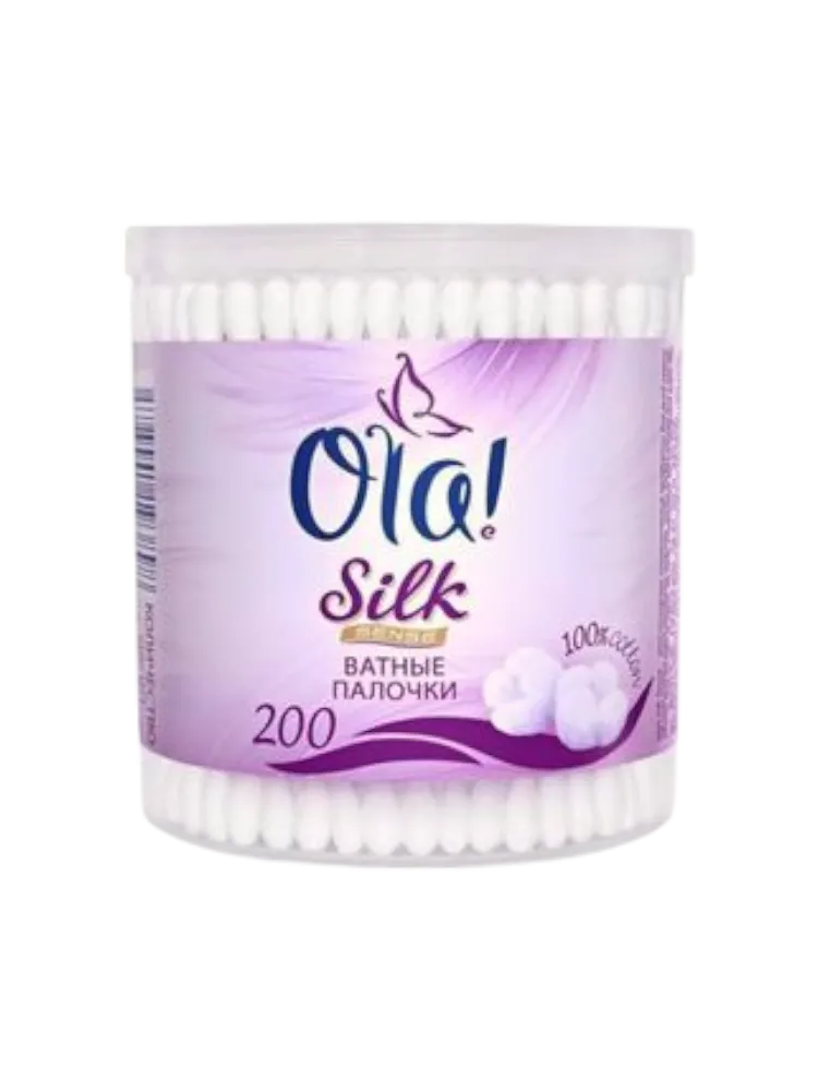 ВАТНЫЕ ПАЛОЧКИ OLA! SILK SENSE КРУГЛАЯ БАНКА 200ШТ