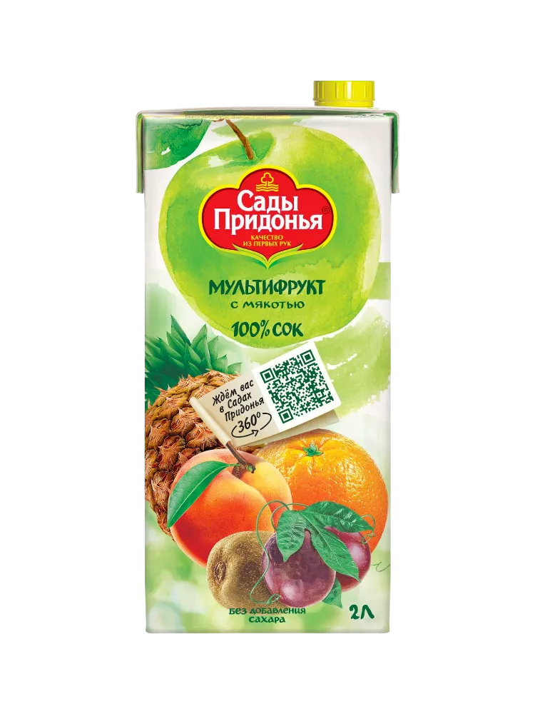 СОК САДЫ ПРИДОНЬЯ 2Л МУЛЬТИФРУКТОВЫЙ С МЯКОТЬЮ