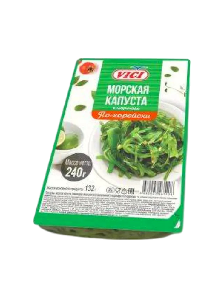 САЛАТ VICI 240Г МОРСКАЯ КАПУСТА С МОРКОВЬЮ ПО-КОРЕЙСКИ В МАРИНАДЕ