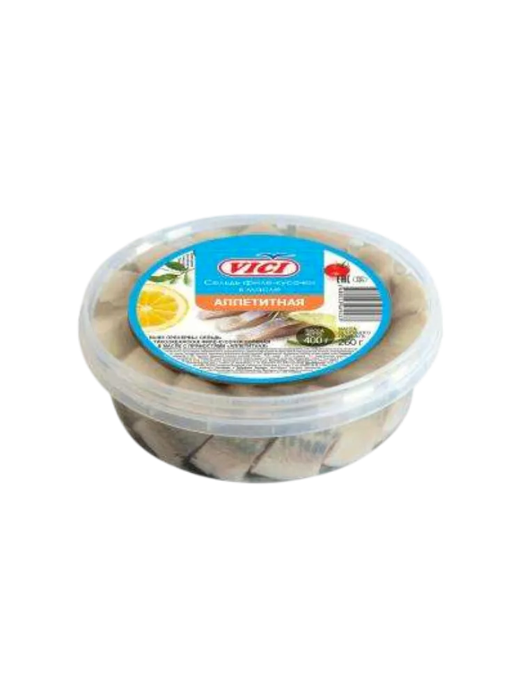 РЫБА СЕЛЬДЬ VICI 400Г ТИХООКЕАНСКАЯ В/М С ПРЯНОСТЯМИ АППЕТИТНАЯ - фото 1