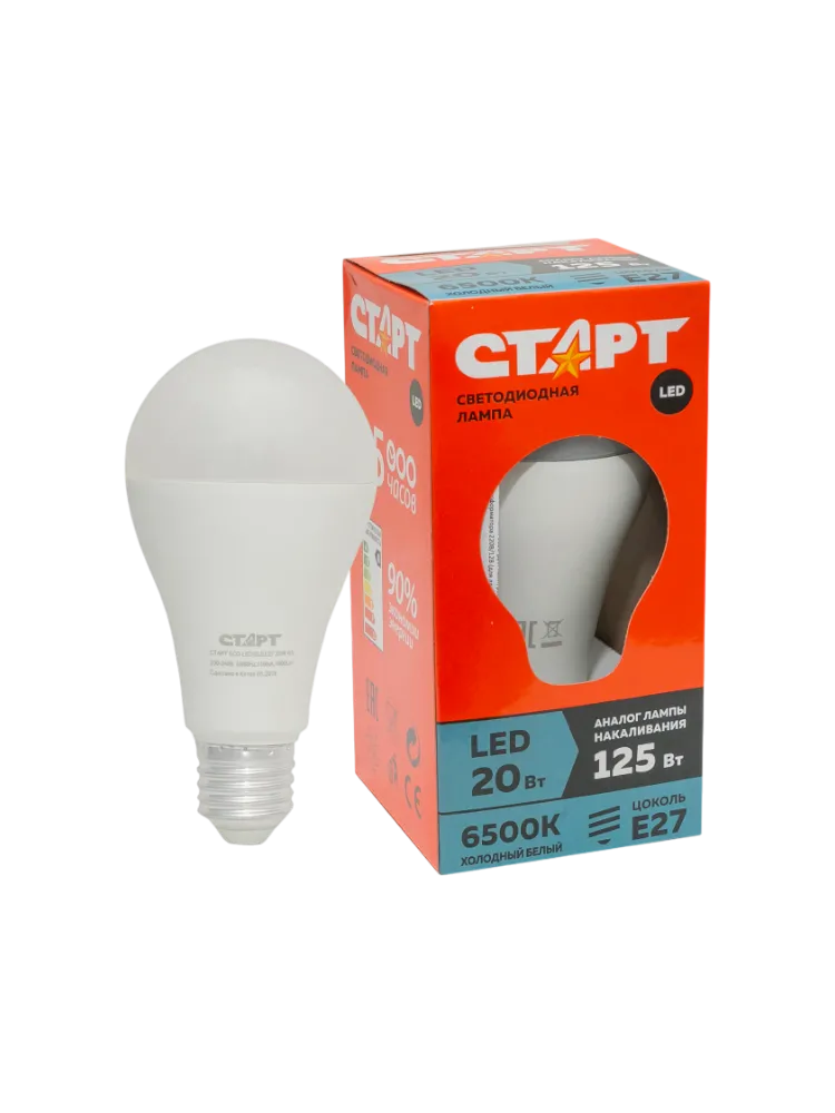 ЛАМПА СТАРТ LED E27 20W ХОЛОДНЫЙ - фото 1