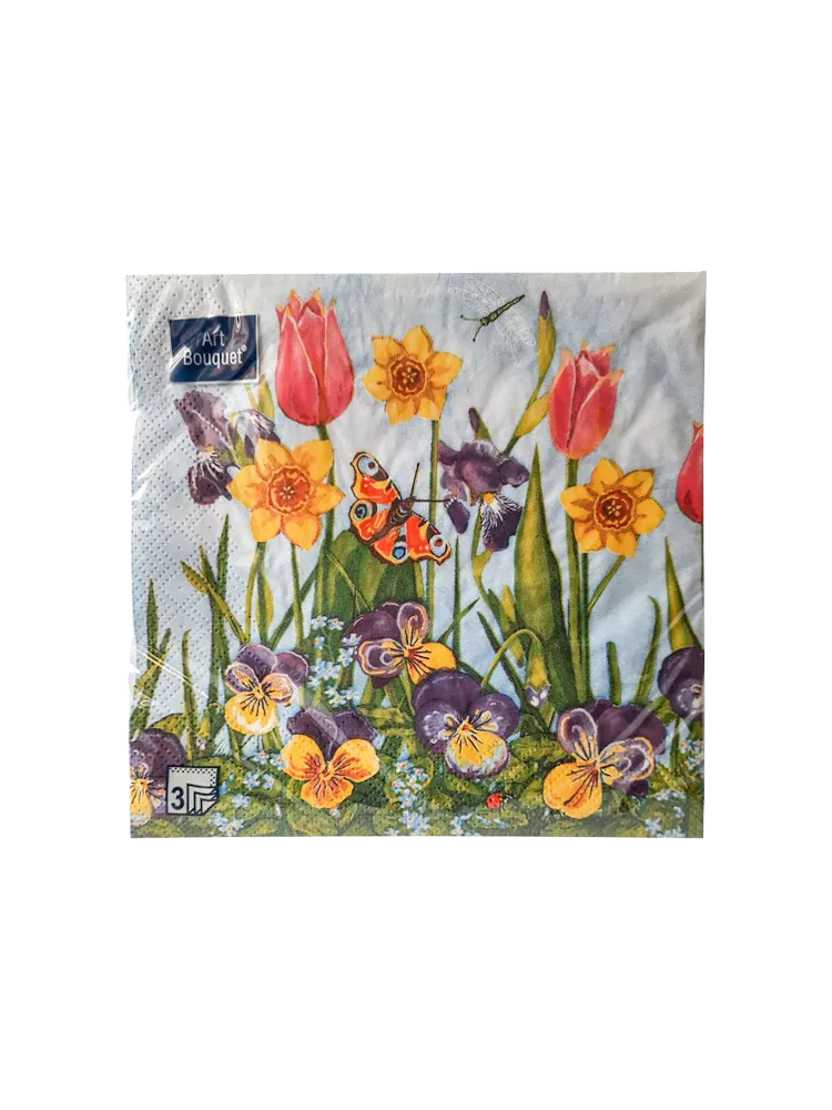 САЛФЕТКИ ART BOUQUET 33*33СМ 3СЛ 20ШТ В АССОРТИМЕНТЕ