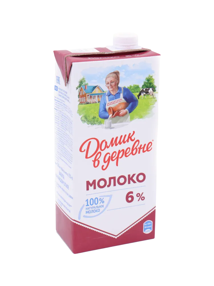 МОЛОКО ДОМИК В ДЕРЕВНЕ 0.95Л 6% 