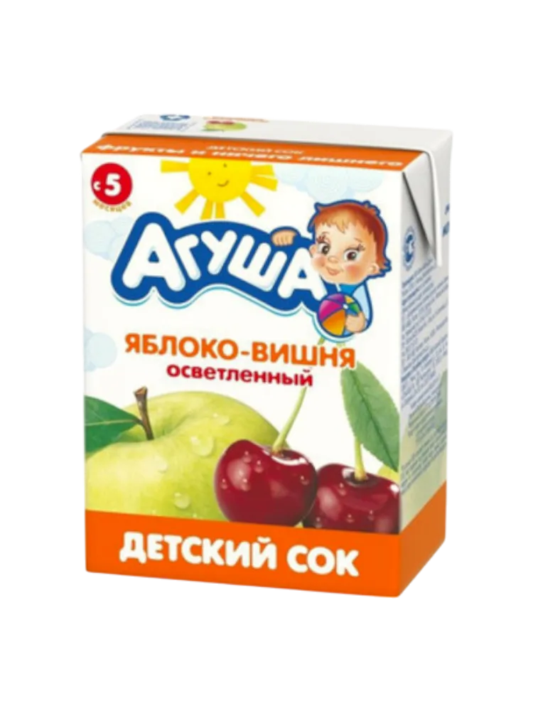 СОК АГУША 200МЛ ЯБЛОКО/ВИШНЯ