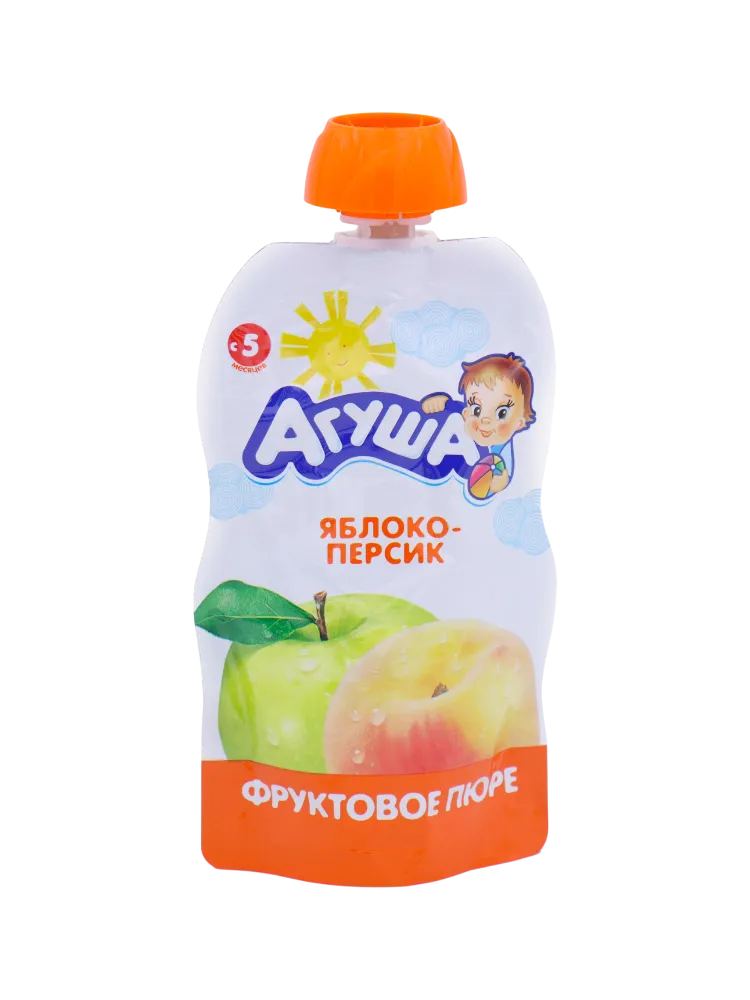 ПЮРЕ АГУША 90Г ЯБЛОКО-ПЕРСИК Д/П