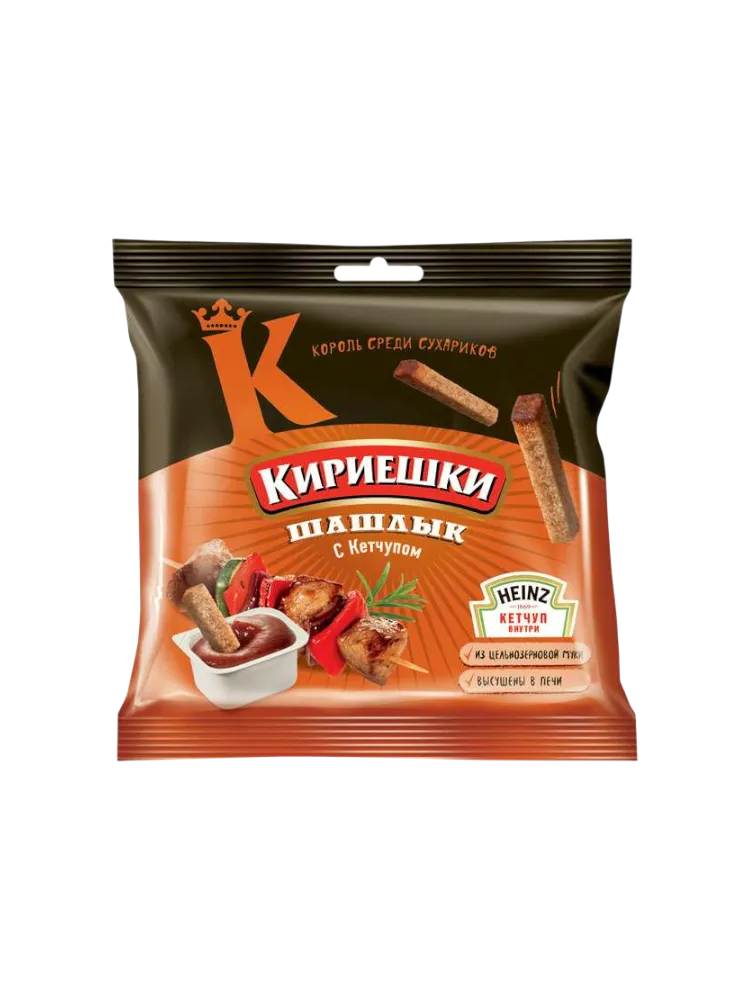 СУХАРИКИ КИРИЕШКИ 60Г ШАШЛЫК С КЕТЧУПОМ HEINZ