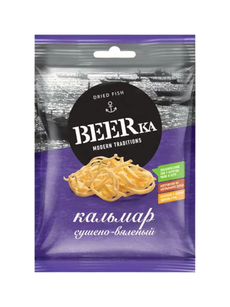 РЫБКА BEERKA 70Г КАЛЬМАР ПЕРУАНСКИЙ ФИЛЕ СОЛОМКА