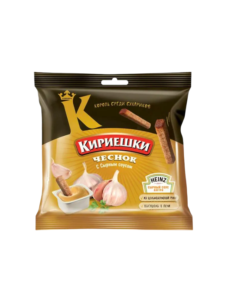 КИРИЕШКИ KDV 60Г ЧЕСНОК+СОУС СЫРНЫЙ