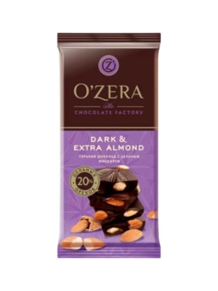 ШОКОЛАД OZERA 90Г DARK&EXTRA ALMOND