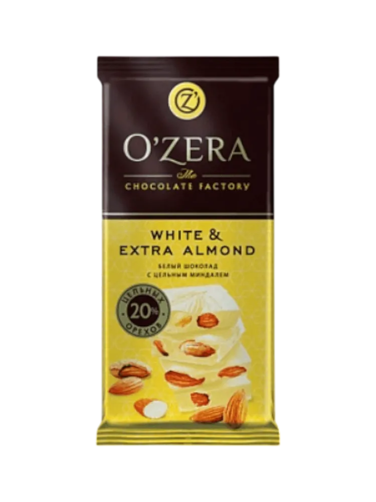ШОКОЛАД OZERA 90Г WHITE&EXTRA ALMOND