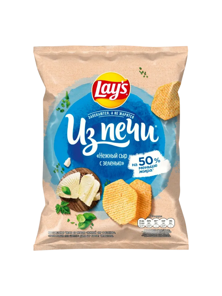 ЧИПСЫ LAYS НЕЖНЫЙ СЫР И ЗЕЛЕНЬ 85Г 