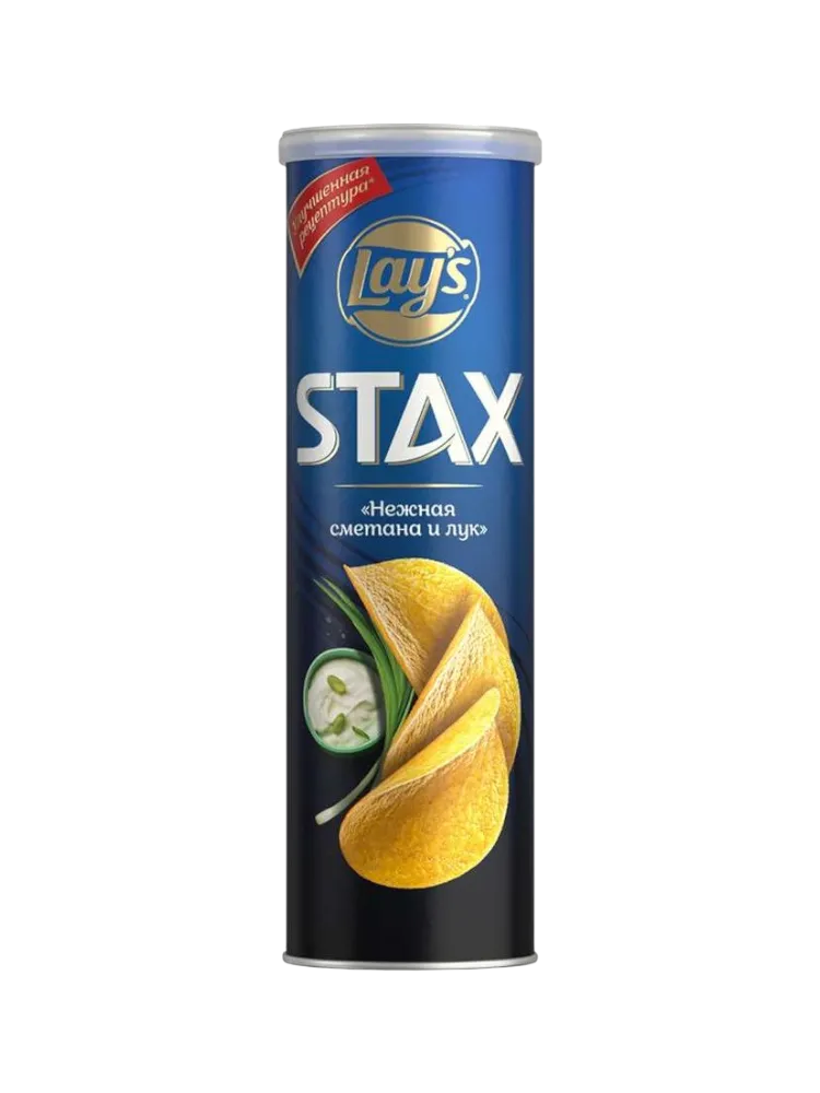 ЧИПСЫ LAYS STAX 140Г НЕЖНАЯ СМЕТАНА/ЛУК