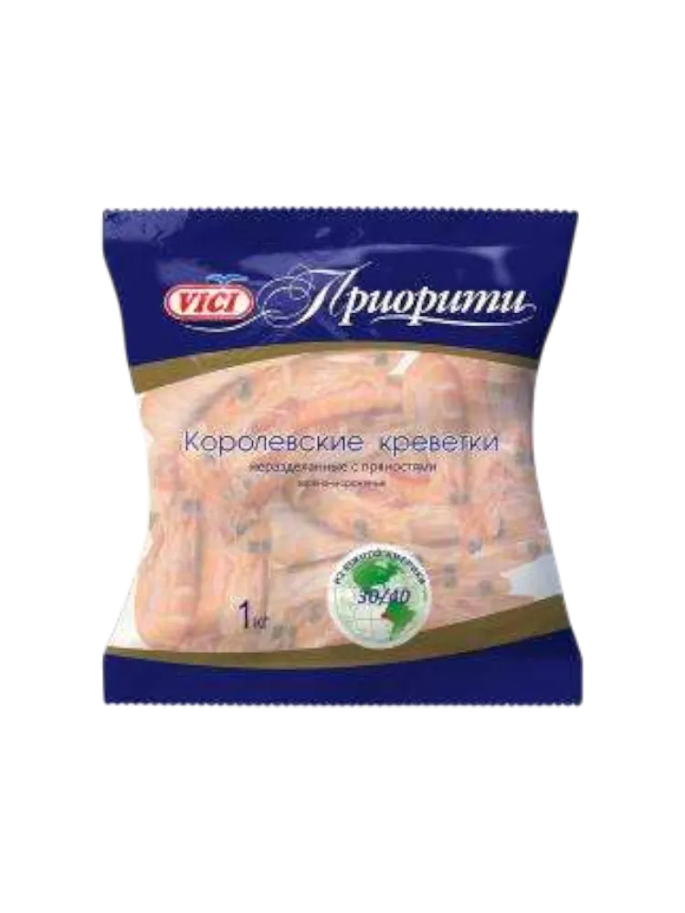 КРЕВЕТКИ VICI 1КГ КОРОЛЕВСКИЕ В/ПАНЦ В/М 30/40