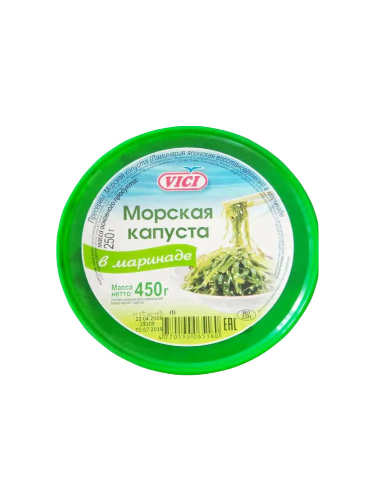 САЛАТ VICI 450Г МОРСКАЯ КАПУСТА В МАРИНАДЕ ЛЮБО ЕСТЬ 
