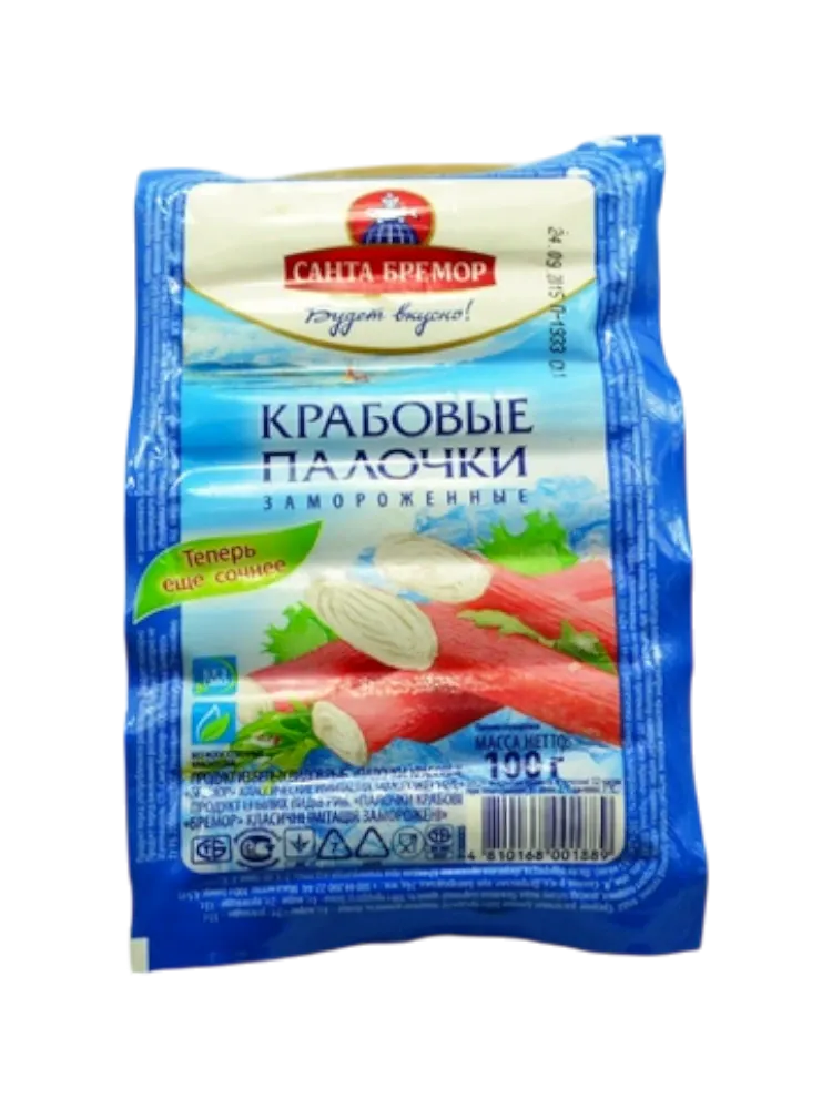 КРАБОВЫЕ ПАЛОЧКИ САНТА БРЕМОР 100Г КЛАССИЧЕСКИЕ В/У 
