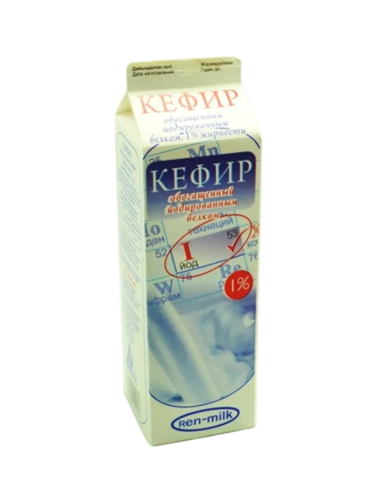 КЕФИР REN-MILK 1Л 1% ЙОДИРОВАННЫЙ П/П