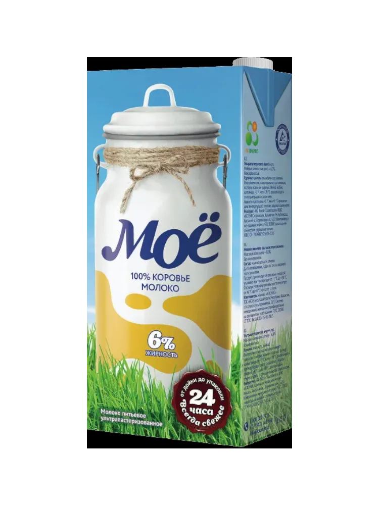 МОЛОКО МОЕ 6% 0.95Л НАТУР