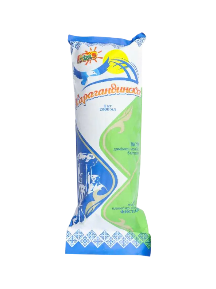 МОРОЖ АЙЗА 1КГ КАРАГАНДИНСКОЕ ПЛОМБИР ФИСТАШКОВЫЙ