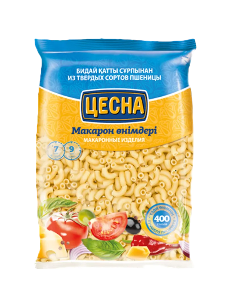 МАКАРОНЫ ЦЕСНА ГОЛД 400Г РОЖКИ РИФЛЕНЫЕ 