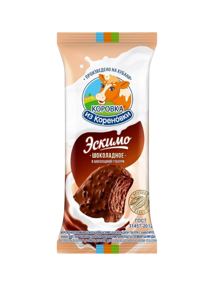МОРОЖ КАРА-КУМ 70Г ЭСКИМО С КАКАО В ШОК ГЛАЗУРИ