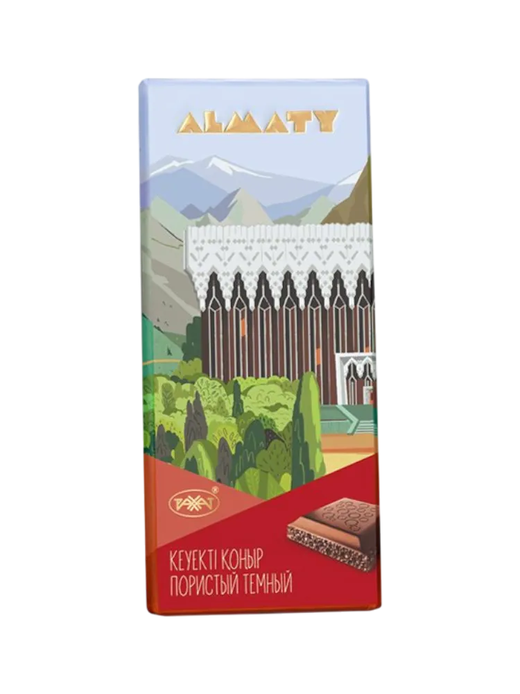 РАХАТ ШОКОЛАД 90Г ALMATY ТЕМНЫЙ ПОРИСТЫЙ