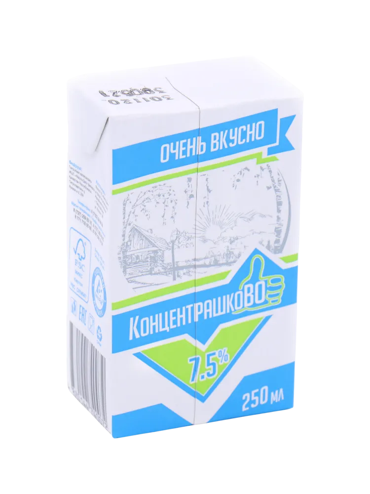 МОЛОКО КОНЦ КОНЦЕНТРАШКОВО 250МЛ 7.5%