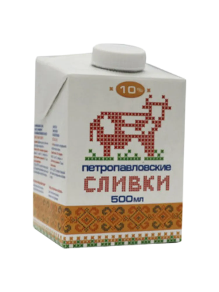 СЛИВКИ ПЕТРОПАВЛОВСКИЕ 500МЛ 10% ТВА
