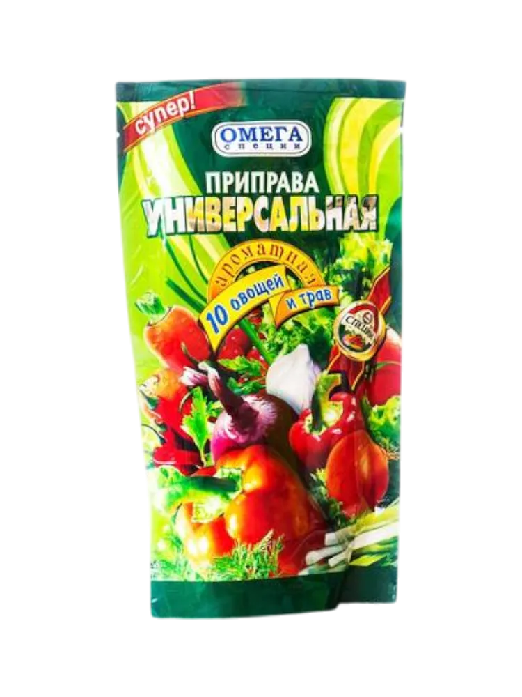 ПРИПРАВА ОМЕГА 150Г 10 ОВОЩЕЙ И ТРАВ СУПЕР УНИВЕРСАЛЬНАЯ