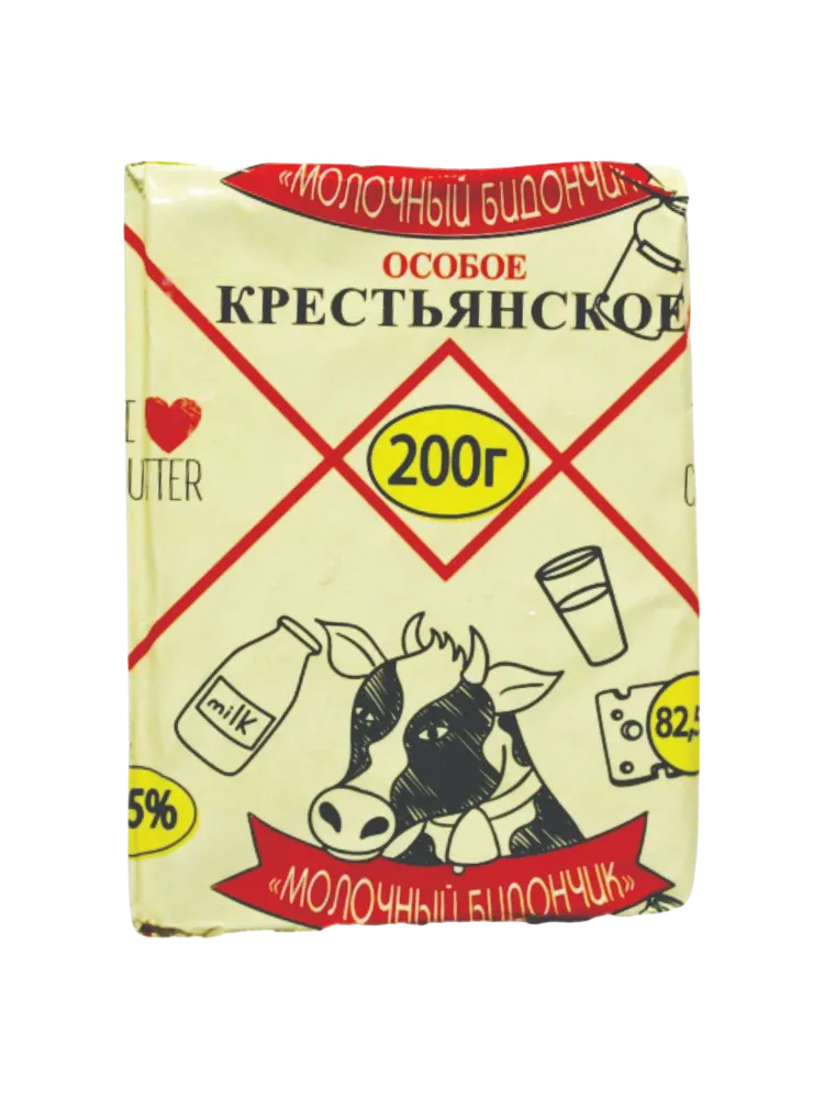 МАСЛО МОЛОЧНЫЙ БИДОНЧИК 200Г 82,5% КАШ. ФОЛЬГА 