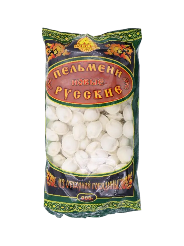ПЕЛЬМЕНИ БОГАТЫРЬ 900Г НОВЫЕ РУССКИЕ ИЗ ОТБОРНОЙ ГОВЯДИНЫ