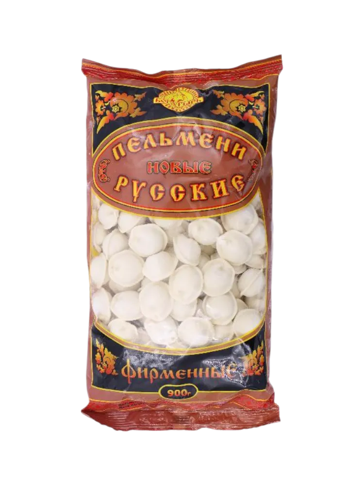 ПЕЛЬМЕНИ БОГАТЫРЬ 900Г НОВЫЕ РУССКИЕ ФИРМЕННЫЕ ГОВ/СВИН
