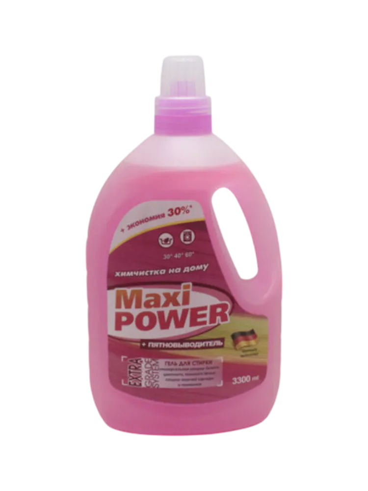 ГЕЛЬ Д/СТИРКИ MAXI POWER 3300МЛ Д/ЦВЕТНОГО БЕЛЬЯ