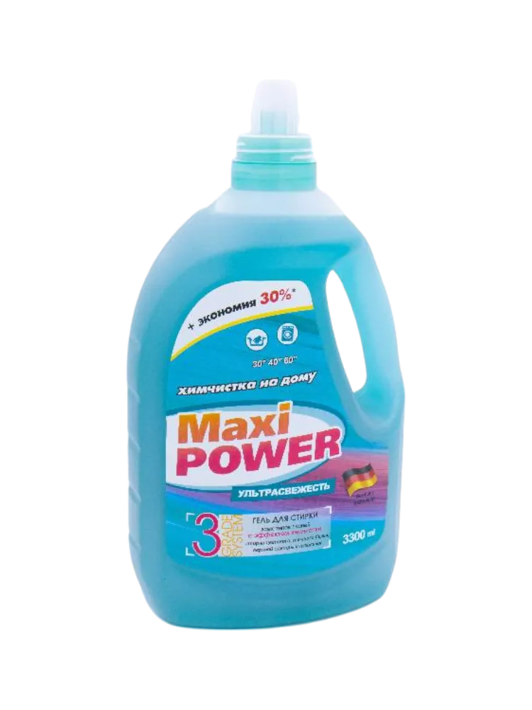 ГЕЛЬ Д/СТИРКИ MAXI POWER 3300МЛ ХИМЧИСТКА УЛЬТРАСВЕЖЕСТЬ