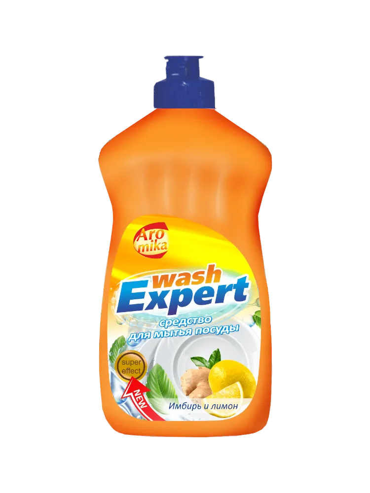 ГЕЛЬ Д/МЫТЬЯ ПОСУДЫ WASH EXPERT 500МЛ ИМБИРЬ И ЛИМОН