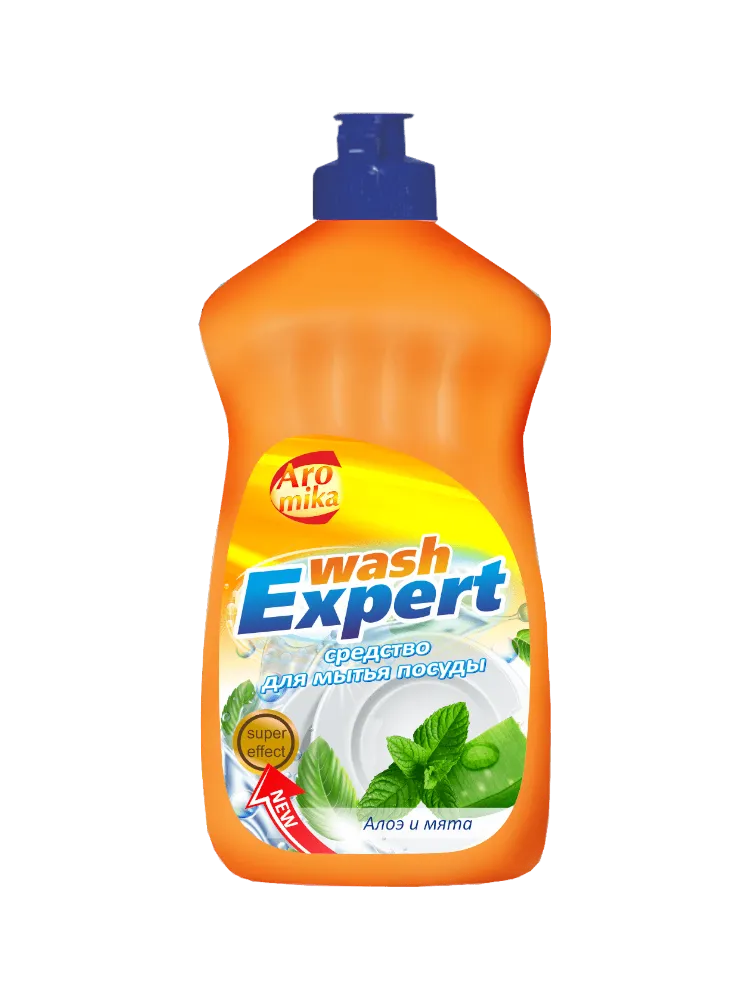 ГЕЛЬ Д/МЫТЬЯ ПОСУДЫ WASH EXPERT 500МЛ АЛОЭ И МЯТА