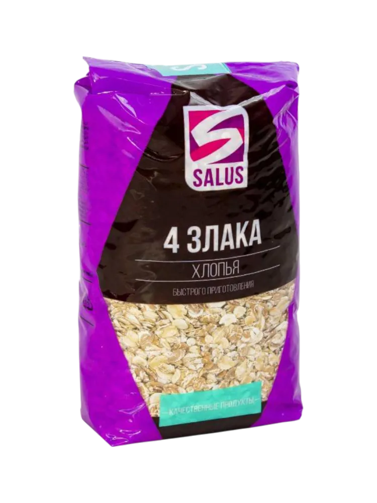КРУПА SALUS 400Г ХЛОПЬЯ 4 ЗЛАКА