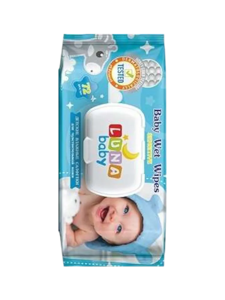 САЛФЕТКИ ВЛАЖ LUNA BABY ДЕТСКИЕ SENSITIVE 72ШТ