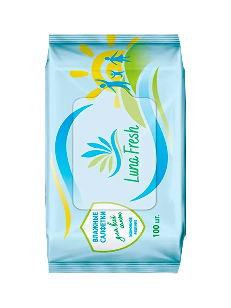 ВЛАЖНЫЕ САЛФЕТКИ 100ШТ LUNA FRESH В АСС