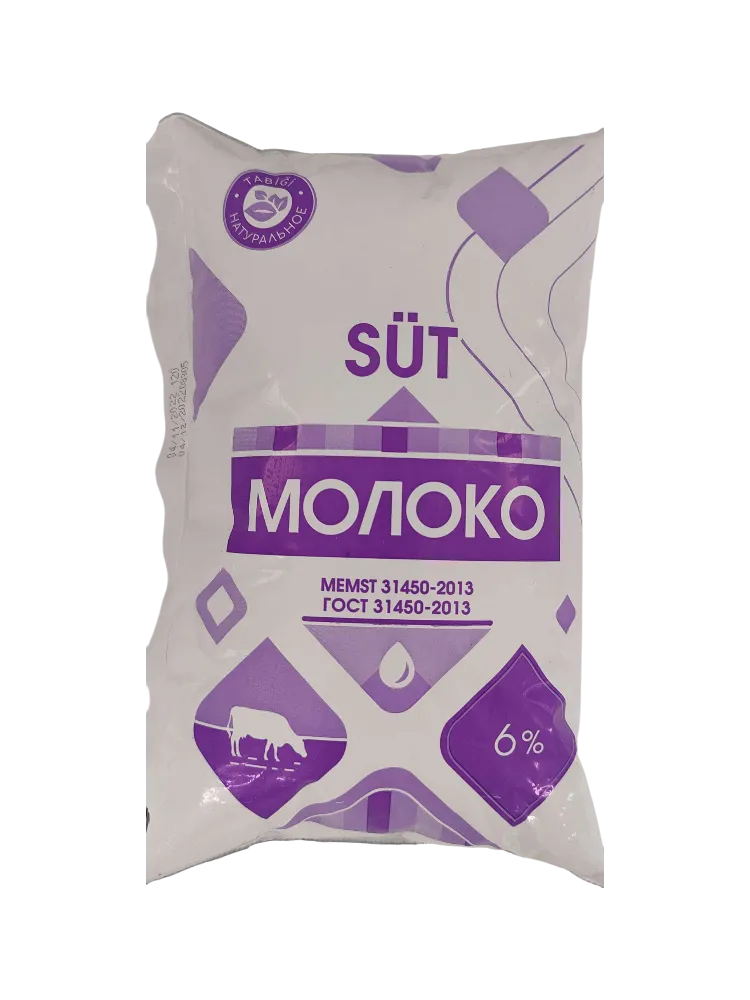 МОЛОКО ГОСТ 900Г ПАСТЕРИЗОВАННОЕ 6%